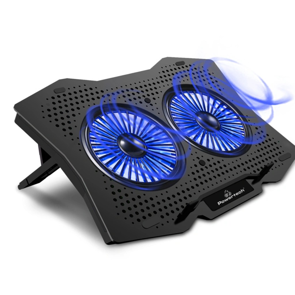 βάση-ψύξη-laptop-pt-929,-έως-18-,-2x-110mm-fan,-led,-μαύρο-powertech
